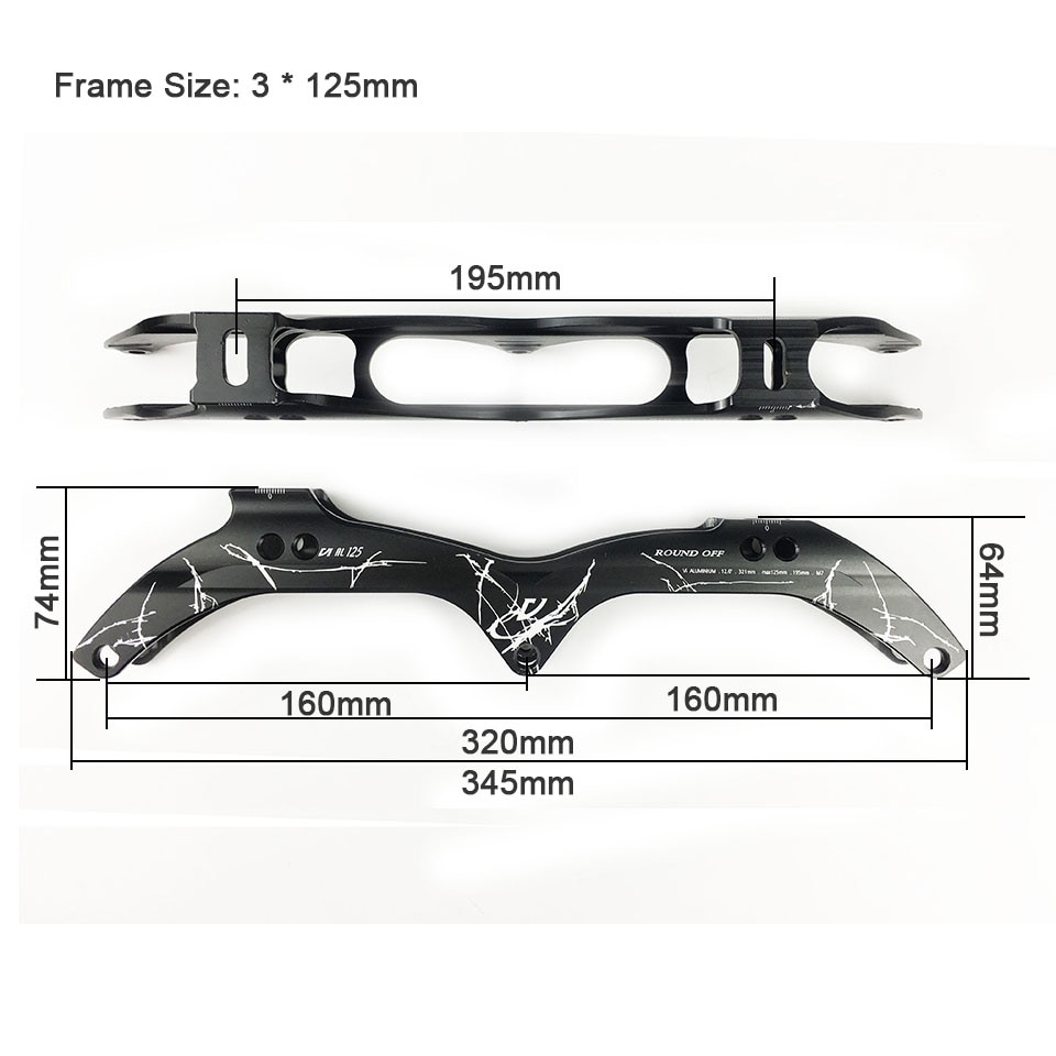 Inline Speed Skate Frame 3x125mm Chassises 3*90/100/110MM Aluminum Alloy 7075 for 3 Wheels Skating Shoes Similar as Powerslide