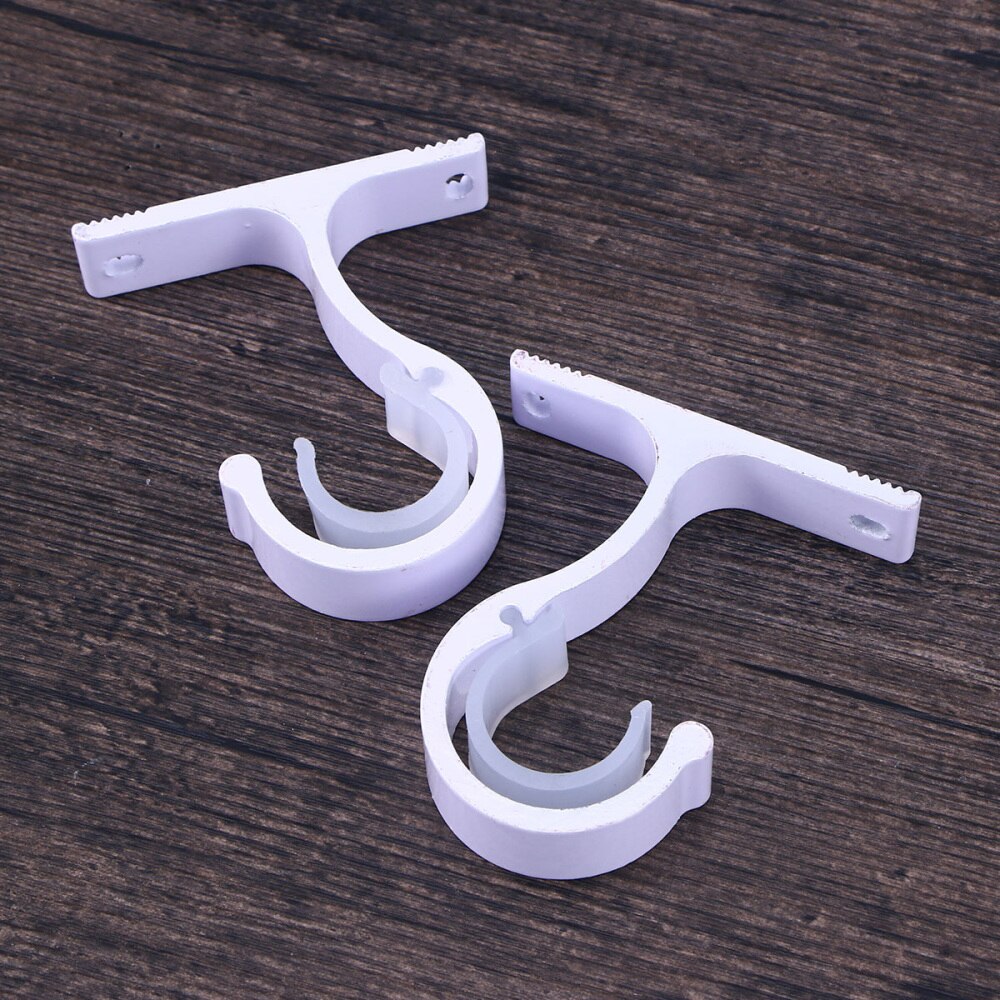 2PCS Curtain Rail Bracket Aluminum Alloy Rustproof Durable Double Curtain Rod Bracket for Home