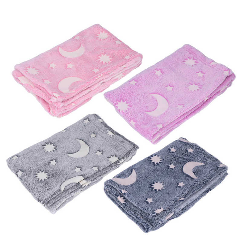 Rzuć koc piękny księżyc wzór gwiazdy niesamowity prezent koc fluorescencyjny dla dzieci nastolatki chłopcy dziewczęta