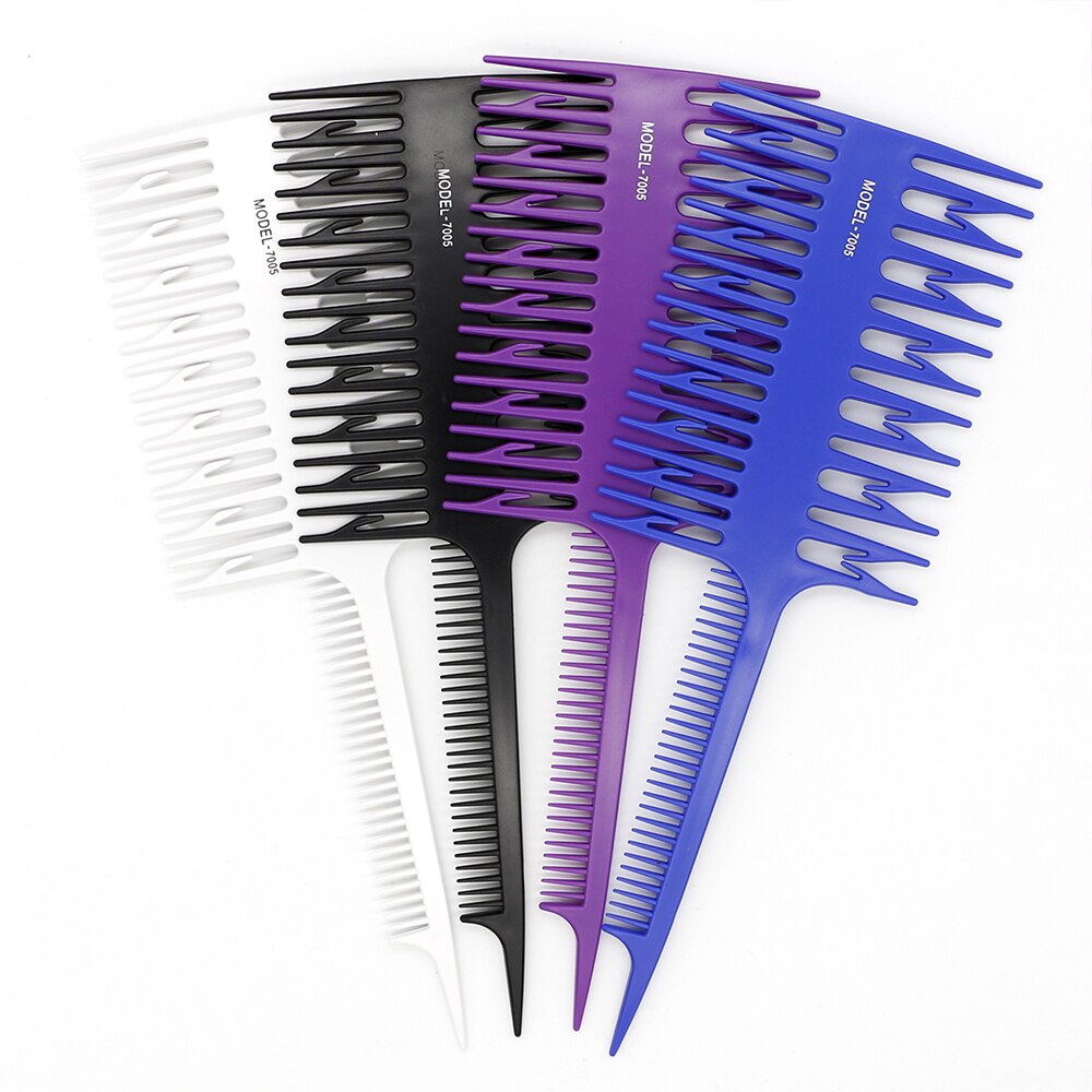 Peine en forma de hueso de 3 caras para teñir el cabello, peine con tinte, peluquería de salón