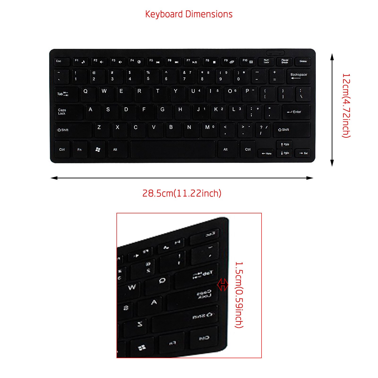 Ultimate Wireless 2.4GHz Mini Keyboard and Mouse Ergonomics Wireless Keyboard Multimedia Keyboard Combo Set for Laptop