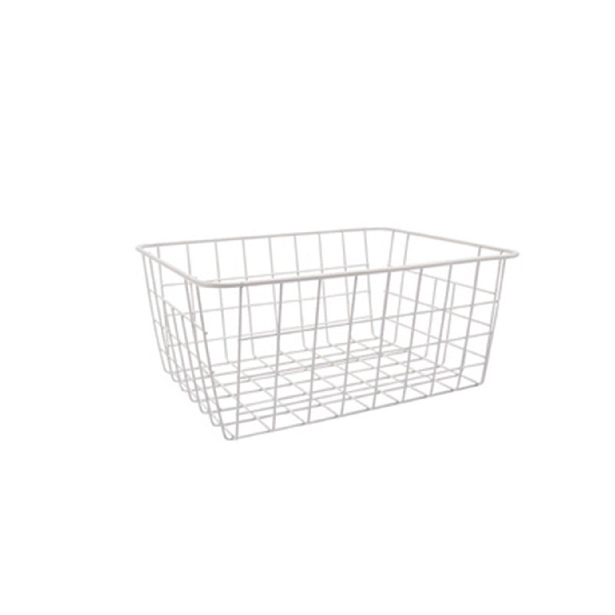 Japanese Style Iron Storage Basket with Interlining Detachable Simple Hollow Living Room Desktop Snack Basket: D