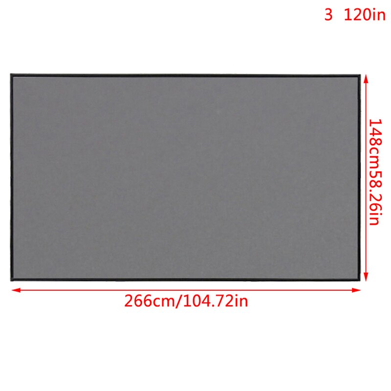 1PC Projector Screen 30 60 120 inch Reflective Fabric Cloth For Projector: 120inch