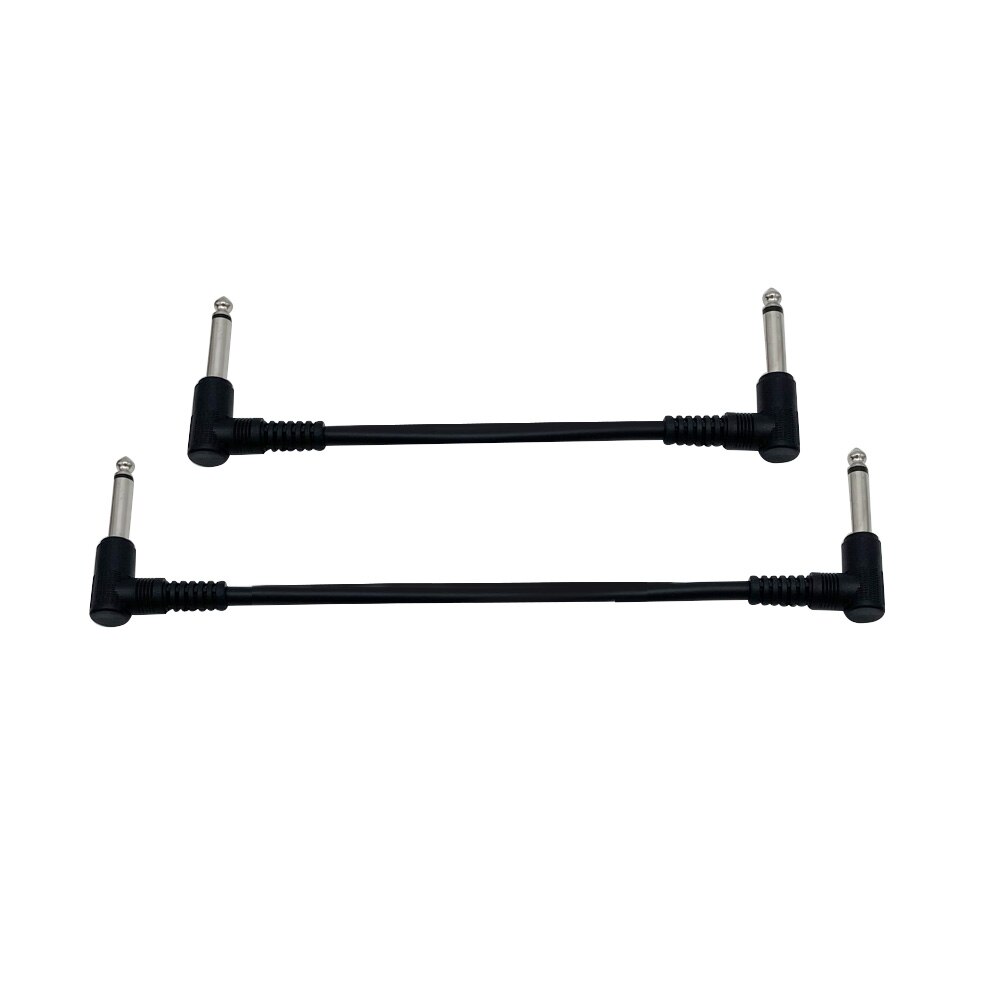1 Stuk Elektrische Gitaar Pedaal Kabel Audio Lijn Jumper Dubbele Haakse Plug 6.35 Mm Lengte 15 Cm/20 cm