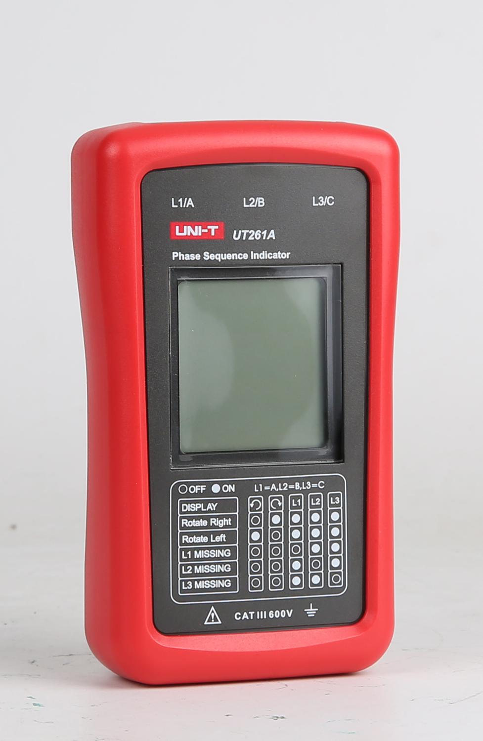 UNI-T UT261A-Indicador de secuencia de fase y rotación del Motor, potencia de 3 fases, voltaje de CA 40 ~ 700V, indicador de secuencia de fase