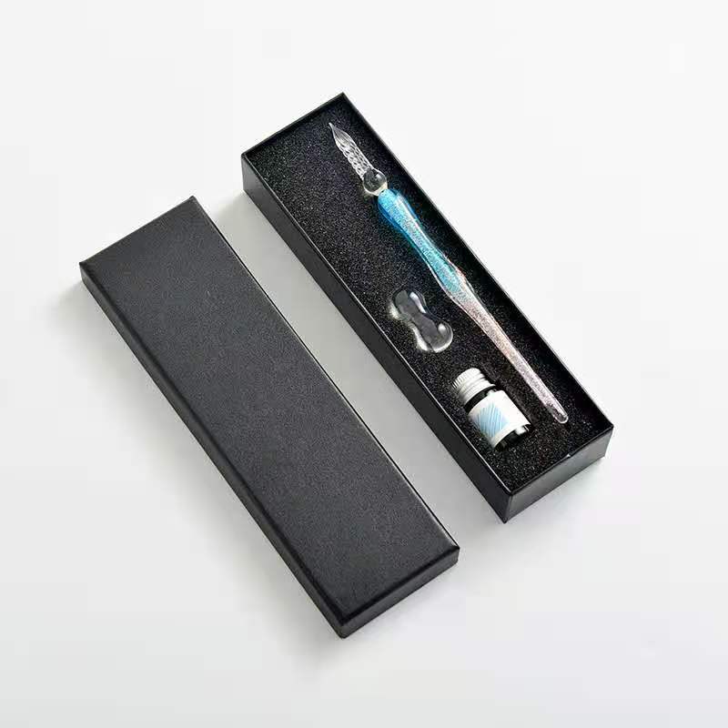 Quicksand Gradient Colour Glass Dip Pen 16 Style Student Stationery School Supplies Writing Printing Fountain Pen School: 16