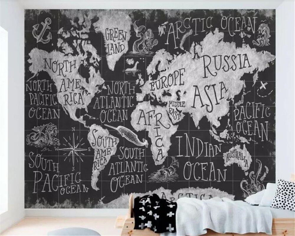 Beibehang behang voor muren in rolls Brief kaart vinyl behang achtergrond behang home decoratie behang voor kinderkamer