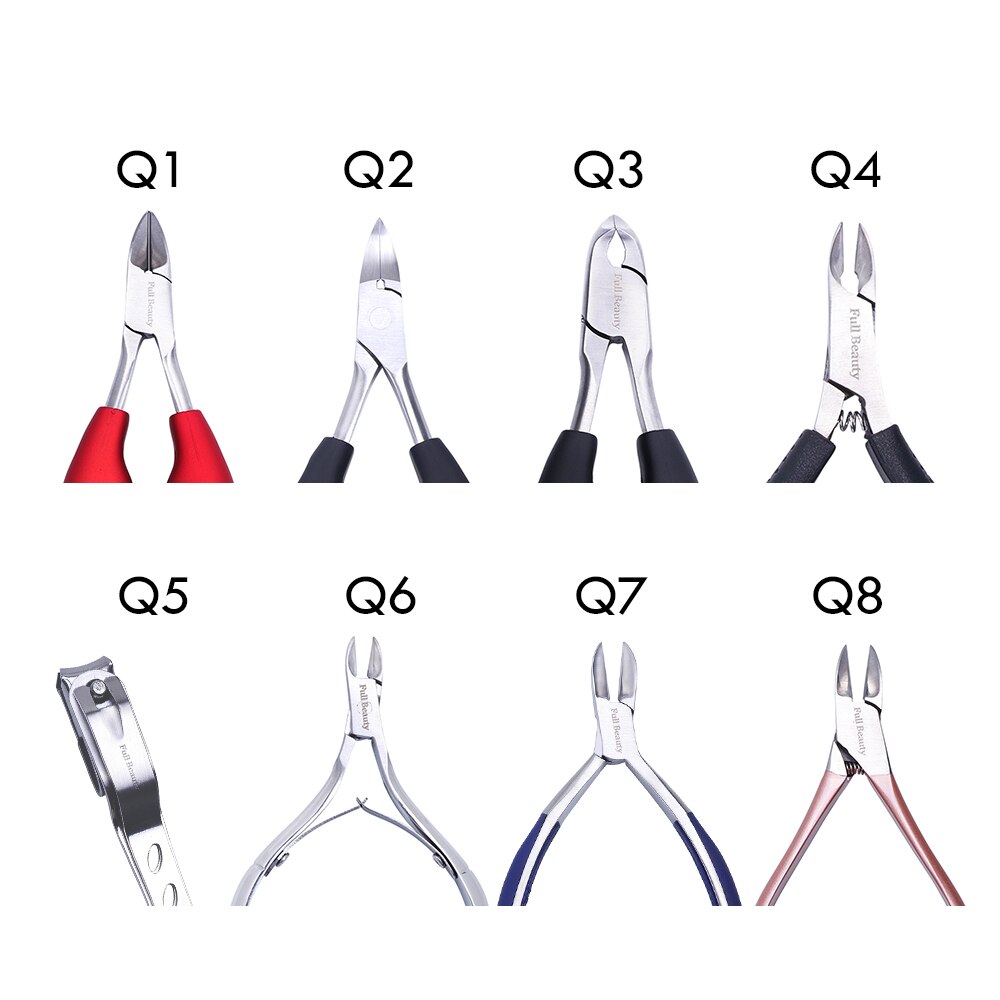 Nail Cuticle Clipper Manicure Scissors Stainless Steel Trimmer Pliers With Spring Black Red Dead Skin Cutter Nail Tools SAQ1-8