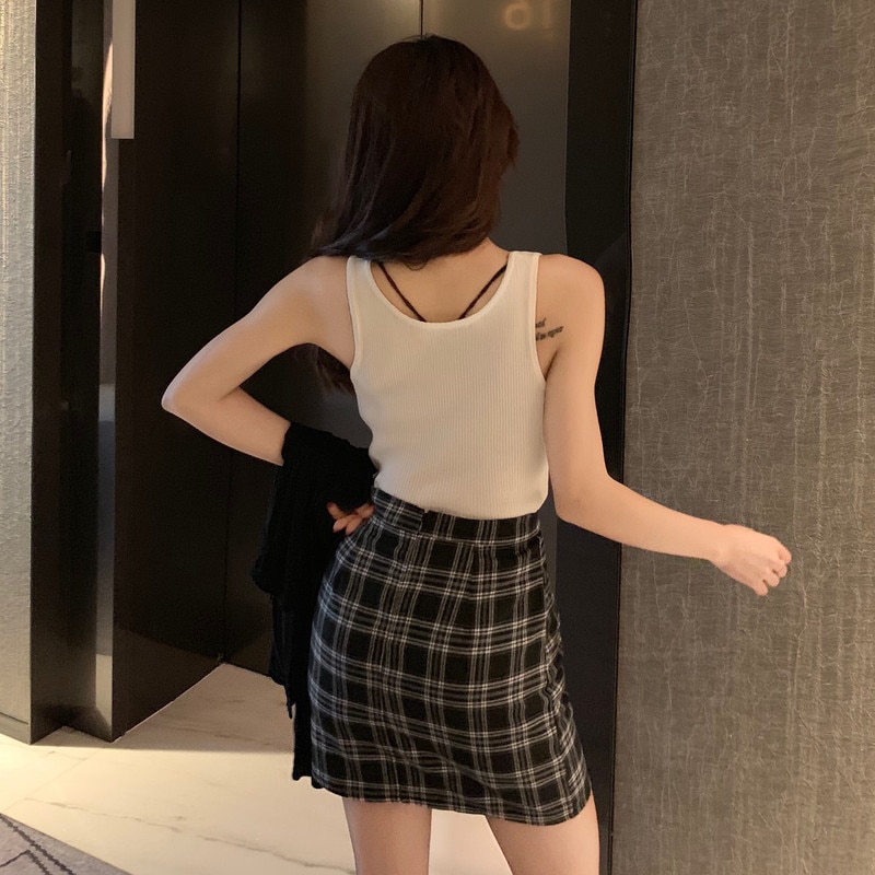 Women High Waist Spring Korean Style Vintage Woolen All-match Ladies Elegant Long Pencil Skirt