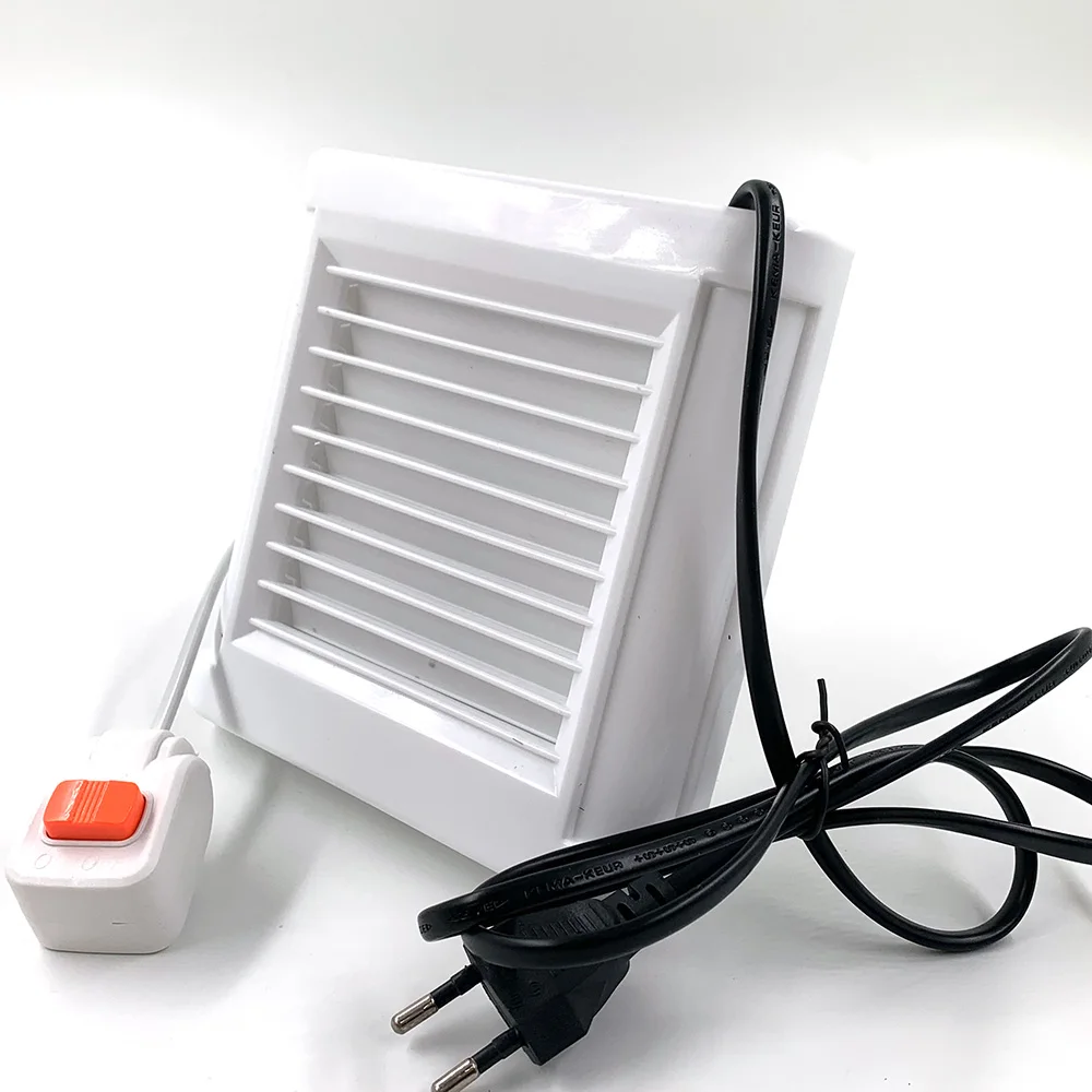 Extractor de aire silencioso para baño, 220V, 4 pulgadas, 6 pulgadas, cocina, inodoro, pared, ventana, ventiladores de ventilación con Cable de alimentación