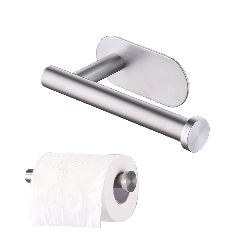 Papirhåndklædestativ håndklædestativ badeværelse tilbehør selvklæbende toiletpapirholder håndklæde ring rustfrit stål ringstativ