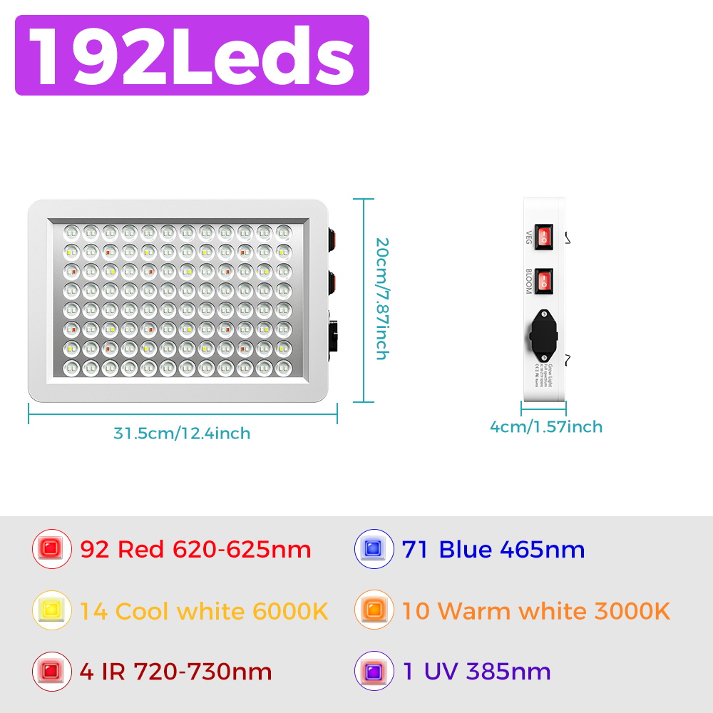 Pełne spektrum światła LED do uprawy roślin 500W BLoom/VEG 2 tryby hydroponiczny namiot szklarniowy pudełko na wzrost lampa do uprawy sukulentów owocowych: Niebieski / EU