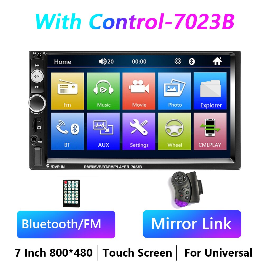 Podofo Autoradio 2 Din Car Radio 7&quot; HD Touch Screen Audio Stereo 7018B/7023B Video MP5 Multimedia Player For Nissan Toyota Kia: 7023B Radio Only