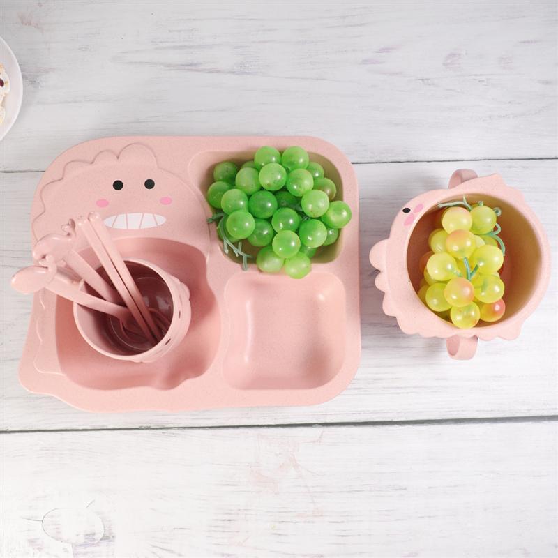 1 Set Restaurent Serving Plates Dinosaur Theme Kids Flatware Cartoon Children Tableware Set Cretive Dinnerware For Kids Child