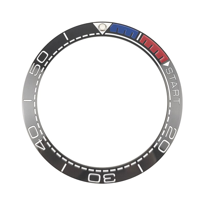 38mm Black/orange Ceramic Bezel Insert For Sea master SKX007 SKX009 Divers Men's Watches Luminous pip: Black blue red