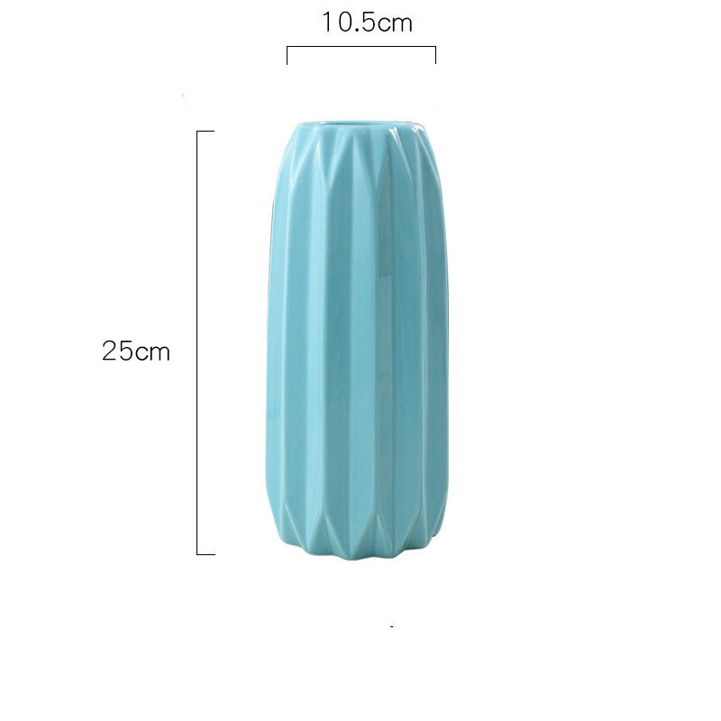 Moderne enkel origami keramikkvase farget pulver grå blå gul hvit store, mellomstore og små blomsteroppsatser: Lysegrønn
