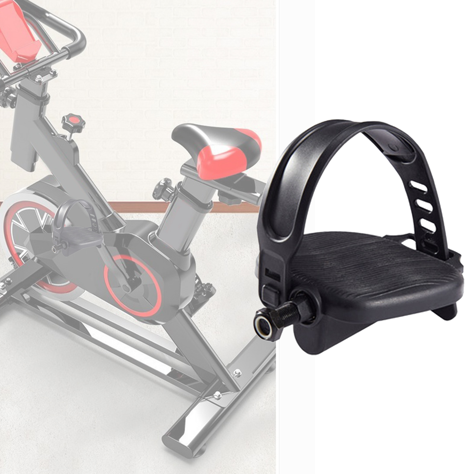 1 paar hometrainer pedalen met verstelbare riemen fiets indoor stationaire hometrainer pedaal fitnessapparatuur accessoires
