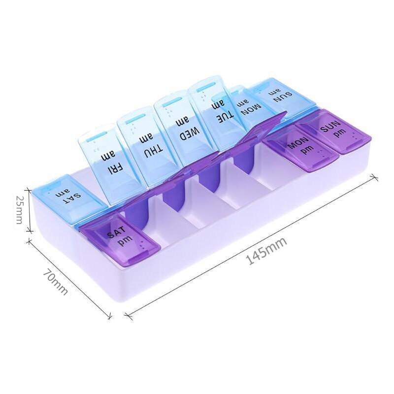 Pastillero Con 14 7 Rejillas Organizador Semanal Grandado