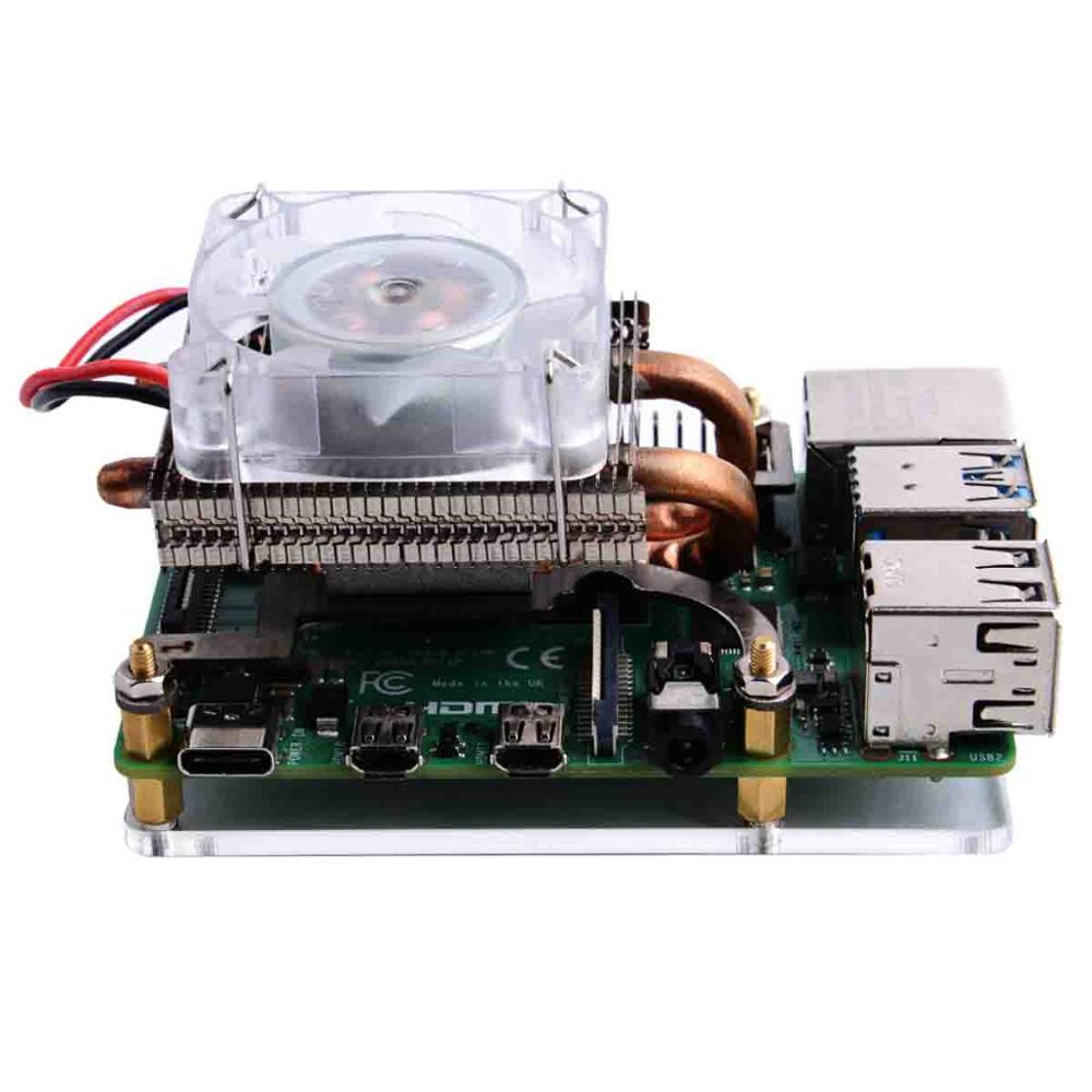 52Pi EP-0112 Low-Profile ICE Tower Cooler for use with Raspberry Pi 4B/3B+/3B