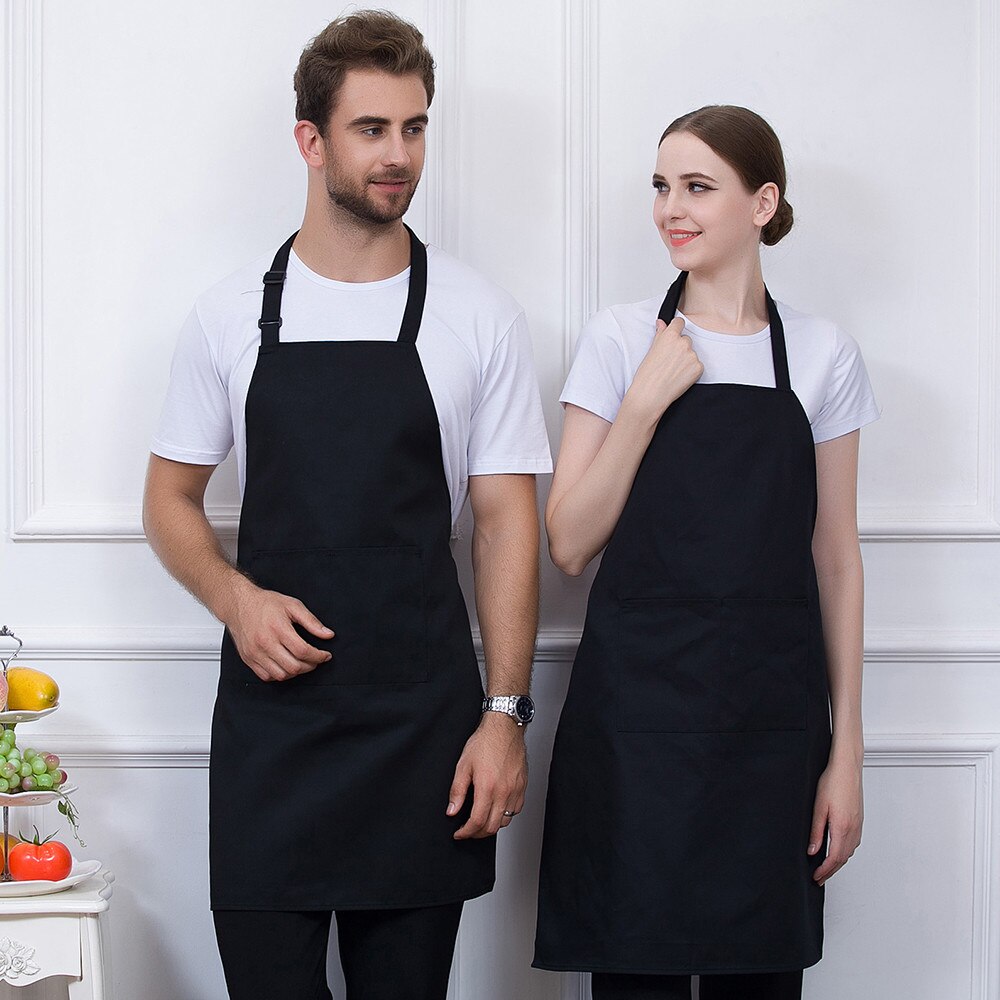 6 Color Food Service Chef Workwear Adjustable Halter Neck BBQ Apron Restaurant Bakery Hotel Waiter Cook Work Uniform