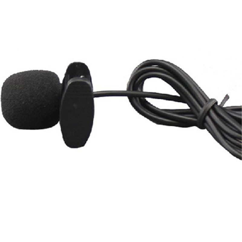 1.5M 3.5mm Black Mini Studio Speech Mic Microphone Clip On Lapel for PC Notebook