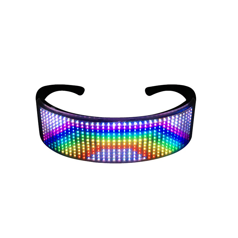 USB charging luminous LED glasses with full color bluetooth scrolling