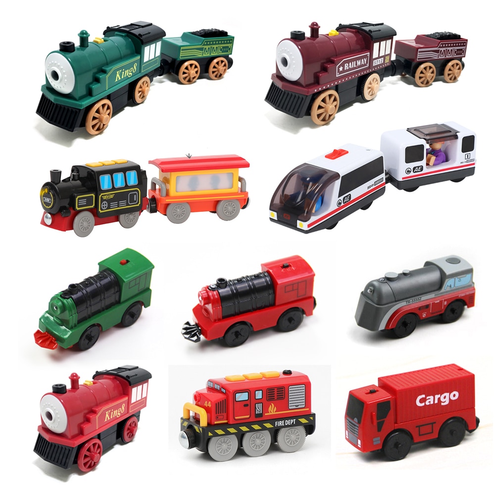 W131 Kinderen Elektrische Trein Speelgoed Magnetische Slot Diecast Elektronische Speelgoed Verjaardag Cadeaus Voor Kinderen Fit Brio Track Houten Track