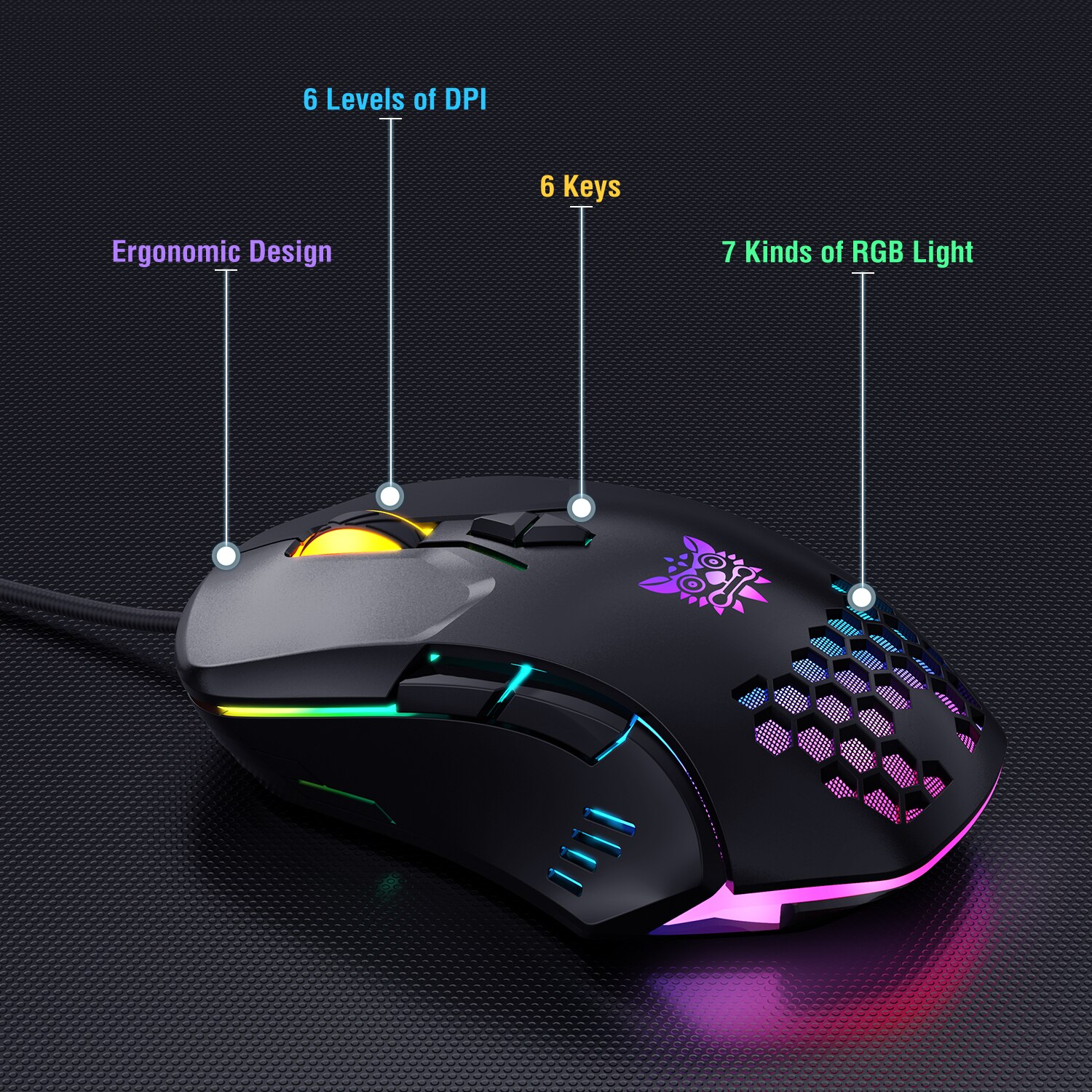ONIKUMA Gaming keyboard Wired Gaming Mouse Kit 104 Keycaps With RGB Backlight keyboard Gamer Ergonomic Mouse For PC Laptop