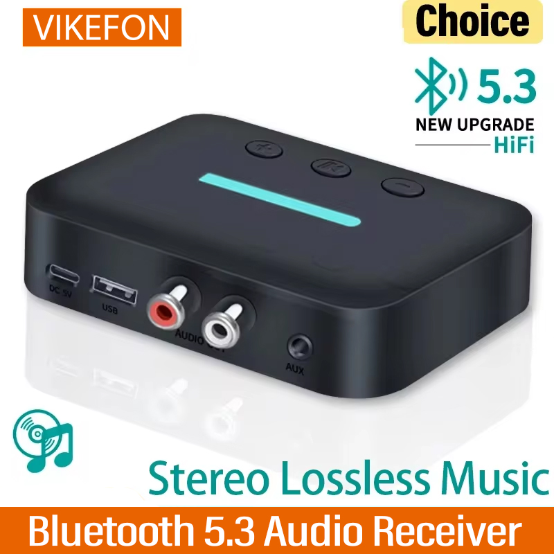 Bluetooth 5.3 Audio Ontvanger Adapter Draadloze Stereo Muziek Usb 3.5Mm Aux R/L Rca Ondersteuning U-Disk Afspelen Voor Desktop Speaker Amp
