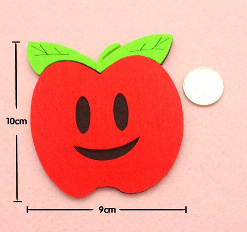 3pcs Furit Mixed Felt Craft Non Woven Patch Applique DIY Felt Pad Kindergarten Decoration Wall Sticker: Red