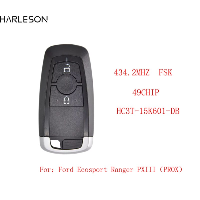 HC3T-15K601-DB Fsk 2 Knoppen Smart Keyless Entry Auto Key 433Mhz Voor Ford Ecosport Ranger Pxiii prox