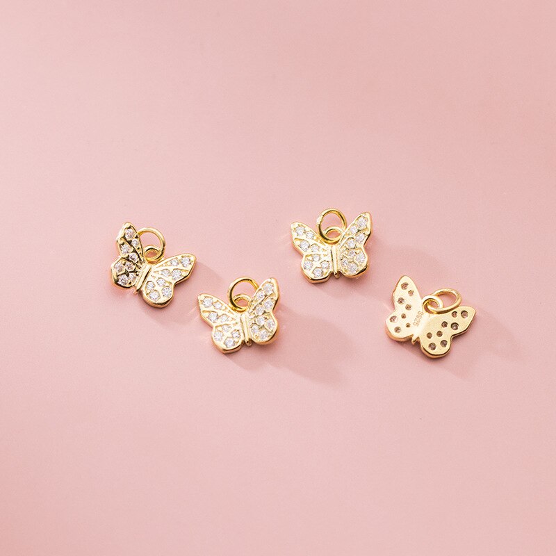 925 Sterling Zilver Fancy Vrouwen Decoratie Zirkoon Vlinder Charms Handgemaakte S925 Zilveren Hanger Accessoires Diy Sieraden Maken