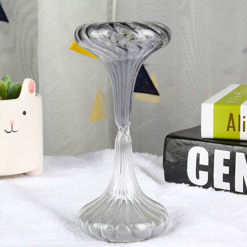 Sablier en verre, deux couleurs, haltère, sablier, rayures uniques, Souvenir de remise de diplôme, sablier, minuterie de 15 Minutes, 2022: Grey Sandglass