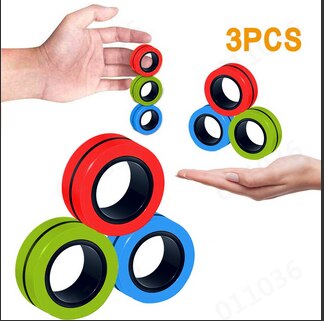 3pcs Fidget Spinner Funny Magnetic Bracelet Ring Unzip Toy Magic Ring Props Tools Anti Stress Figet Toys Stress Child Fidgets: H