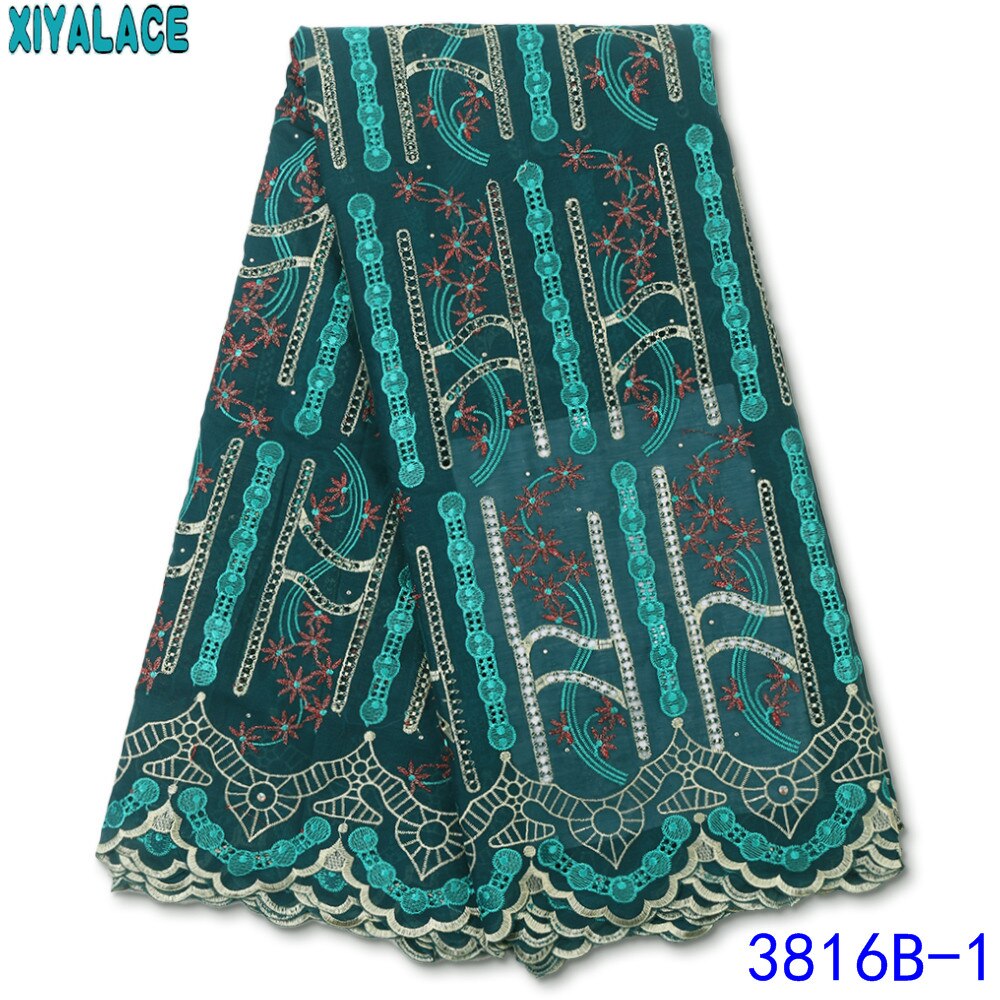 Swiss Voile Lace in Switzerland   African Cotton Swiss Voile Lace Fabric Embroidery Lace with Stones KS3816B: picture 1