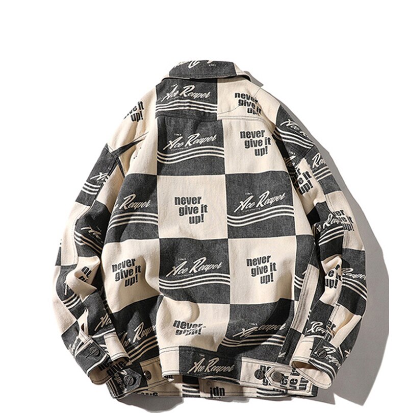 Rhymonster volledig bedrukte patchwork denim jassen hiphop multi-pocket jas heren herfst losse high street outfits