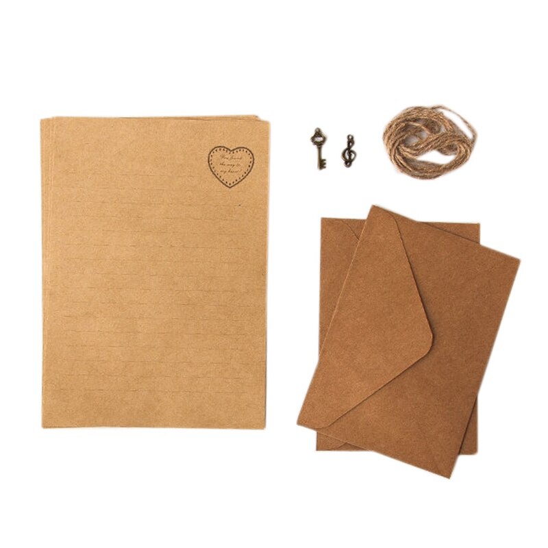 12 Uds. Clásico de estilo europeo de papel Kraft para escribir letras, papel de papelería: 8