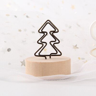 1 PCS Retro Wooden Message Holder Note Holder Iron Photo Holder Desktop Note Holder Simple And Fresh Ornaments Christmas: Black