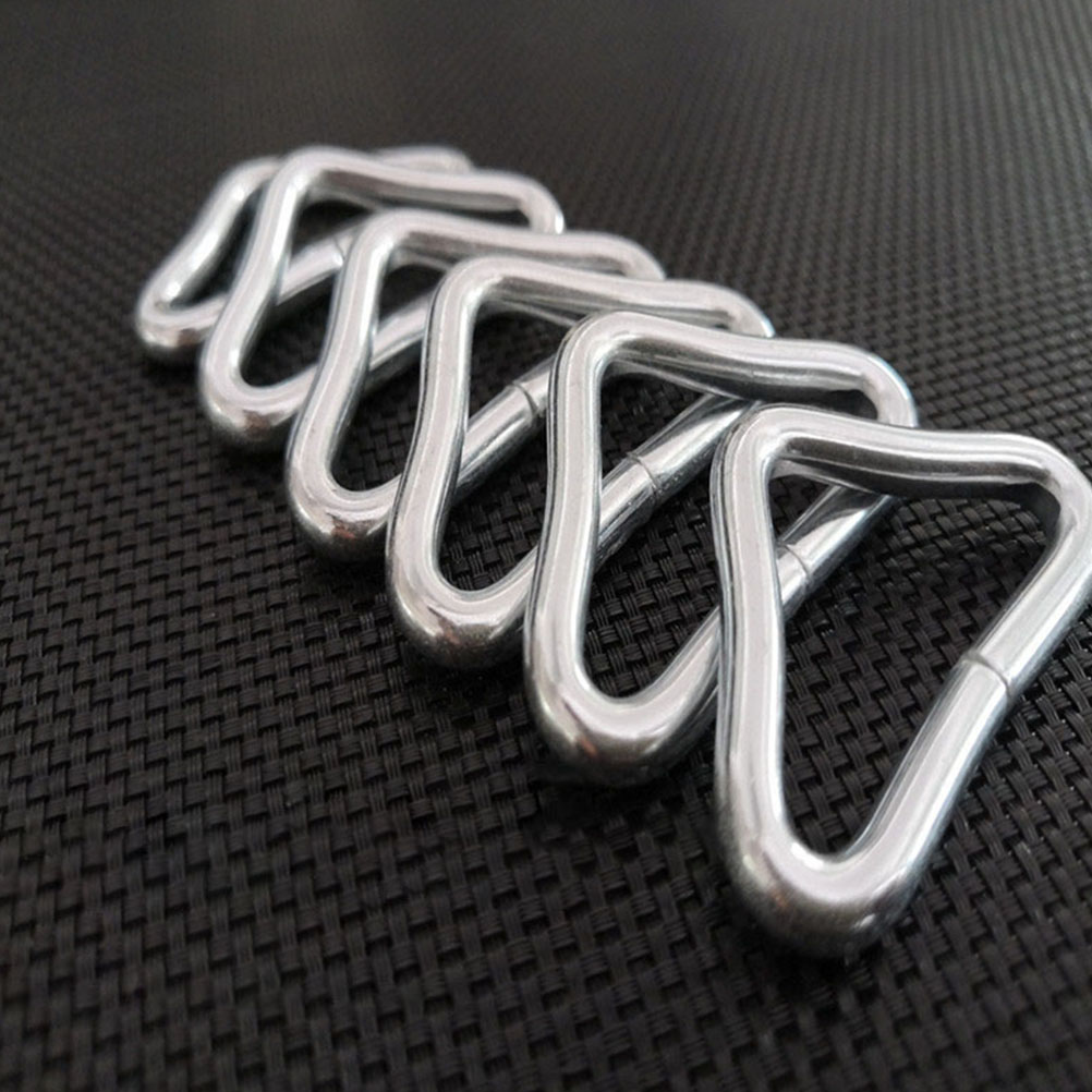 30 Pcs Trampoline Accessories Triangle Buckle Replacement Parts Galvanized Steel Wire Metal Rings Fitness Trampolines