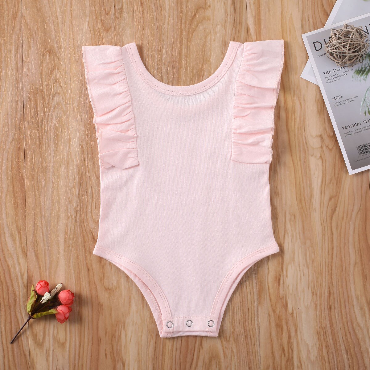 Baby Sommer Kleidung Neugeborenen Baby Junge Mädchen unisex Baumwolle Gesamt Karosserie Rüschen Feste Kleidung einstellen ärmellos Sunsuit