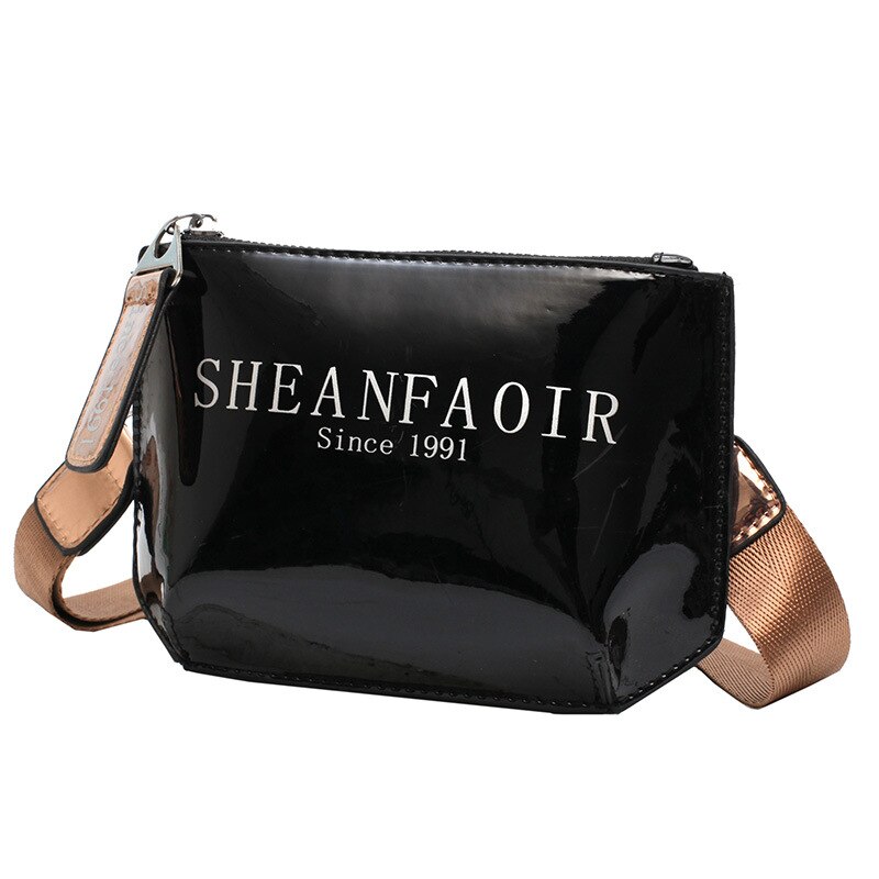 Crossbody tas met rits voor dames, vrijetijdstas, enkele schoudertas, felgekleurde borsttas: Zwart