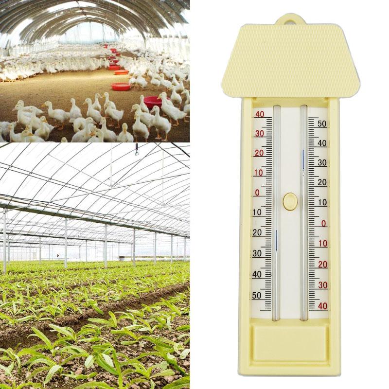 Greenhouse Max-Min Press Thermometer Traditional Temperature Monitor -40 to 50 Degree