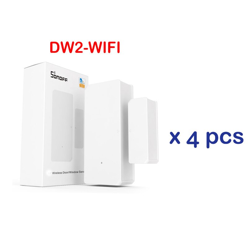 8 pces sonoff sem fio porta janela sensor DW2-RF DW2-WIFI SNZB-04-zigbee sem fio porta/janela ímã sensor compatível com ifttt: 4 pieces DW2