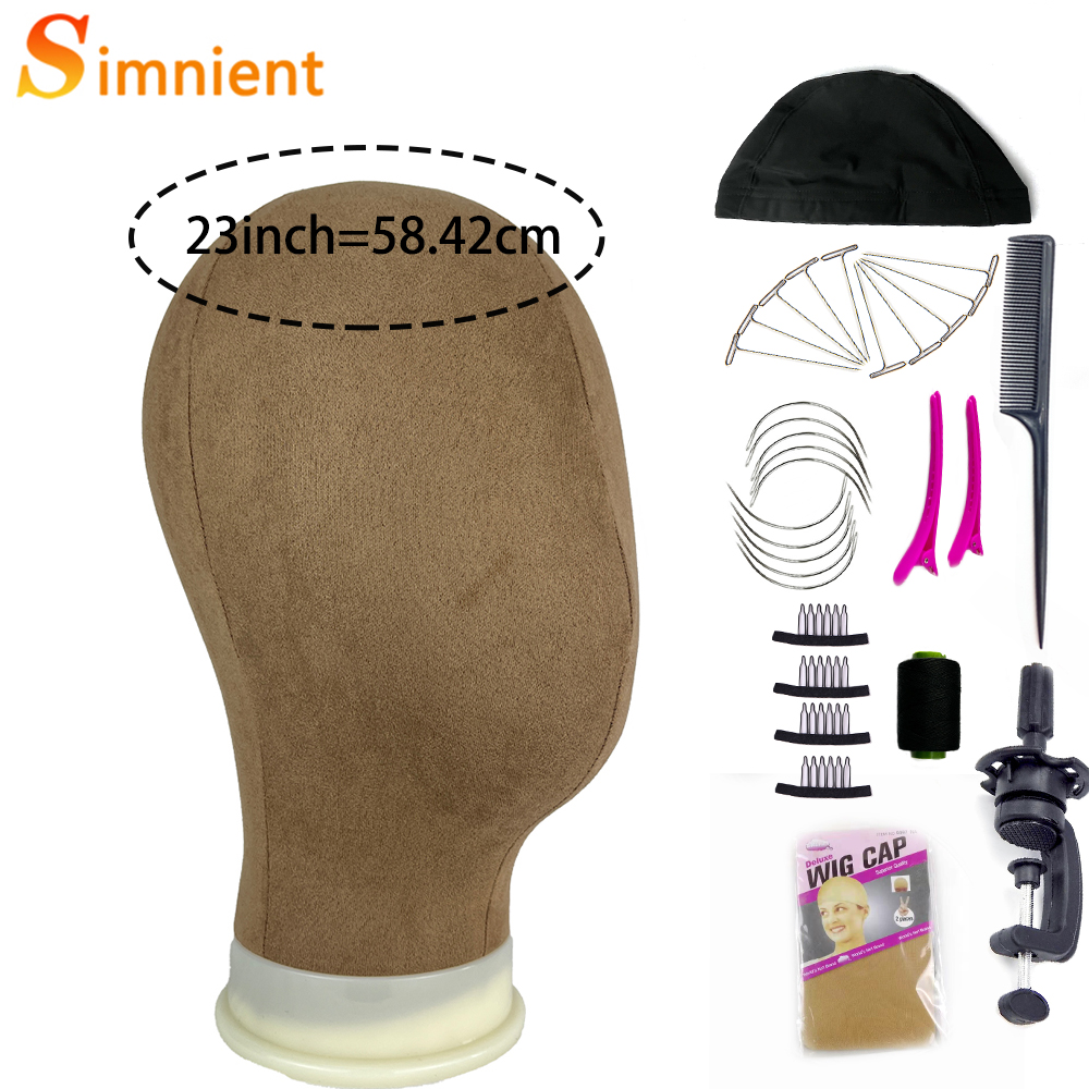 Mannequin Head Wig Stand Canvas Block Head With Adjustable Mannequin Head Tripod For Wigs Making Display Wth Wig Caps T Pins