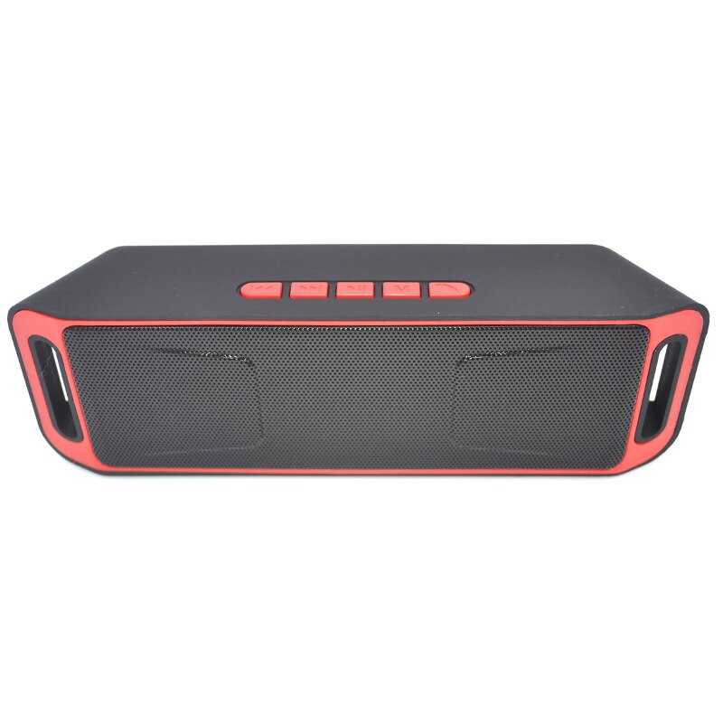 Multifunctional Portable Durable Wireless Bluetooth 4.0 Speaker TF USB FM Radio Dual Bass Sound Loudspeaker Accessories: Red