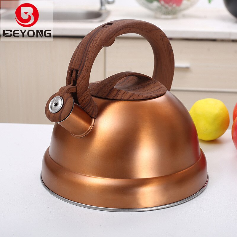 Gold Metal Large Luxury Kettle Heat Resistant Gas Kettle Induction Teapot Stainless Steel Whistle Stovetop Theiere Teapot EH50KE