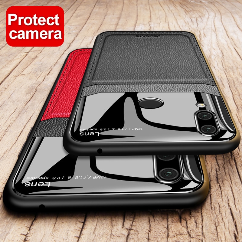 Xiaomi Redmi Note 7 Case PU Leather Plexiglass Silicone Shockproof Bumper Phone Case For Xiomi Redmi Note8 8 Pro Plus Back Cover