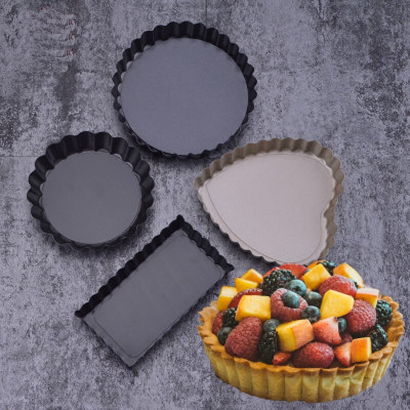 Bakeware Accessories Pie Tart Pan mould Removable Bottom Cake Candy Pastry Tool heart-shaped Wave baking Molds Tool
