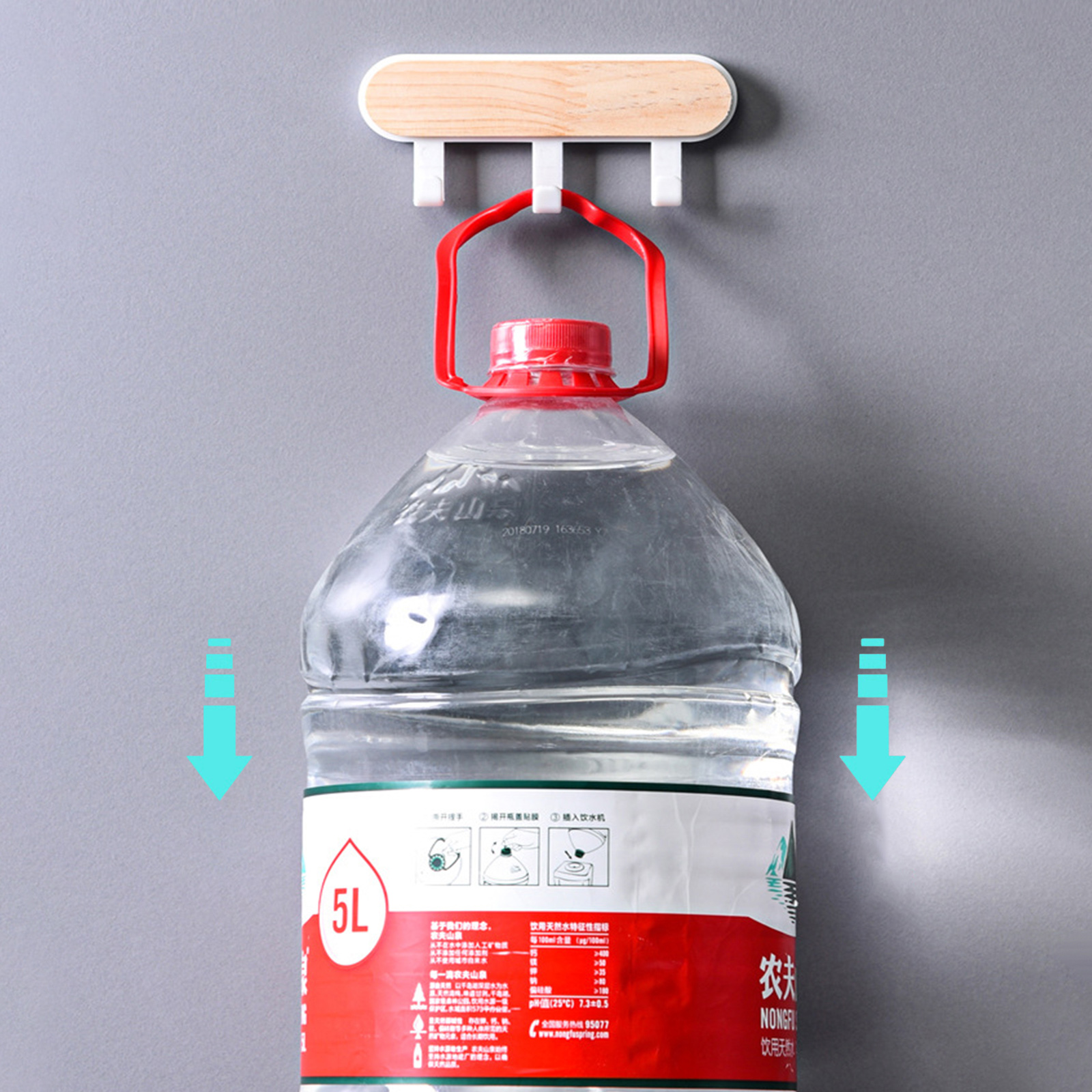 1 Stuks Sterke Zelfklevende Deur Muurhangers Haken ABS Houten Hoedenrekken Sleutelhanger Muur Organisator Keuken Badkamer Accessoires