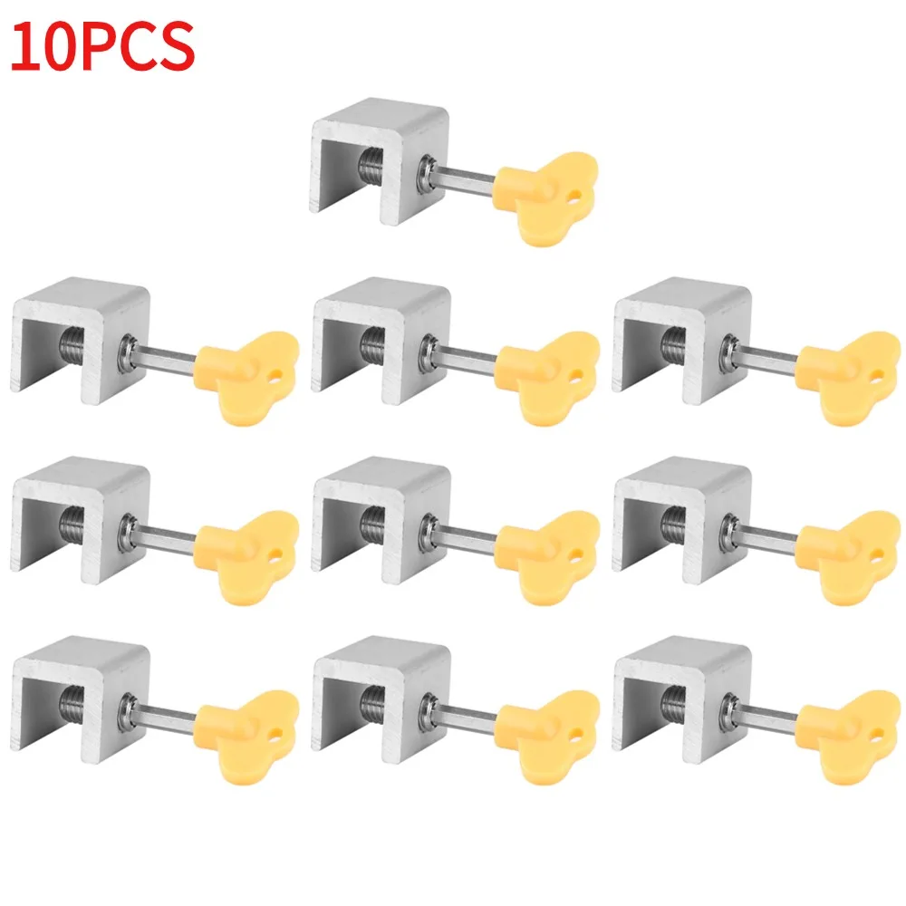1-10 Stuks Verstelbare Raamvergrendeling Stopper Veiligheidssloten Restrictor Voor Baby Kids Non-Punch Schuifdeur Raam Limiet Hardware: WHITE
